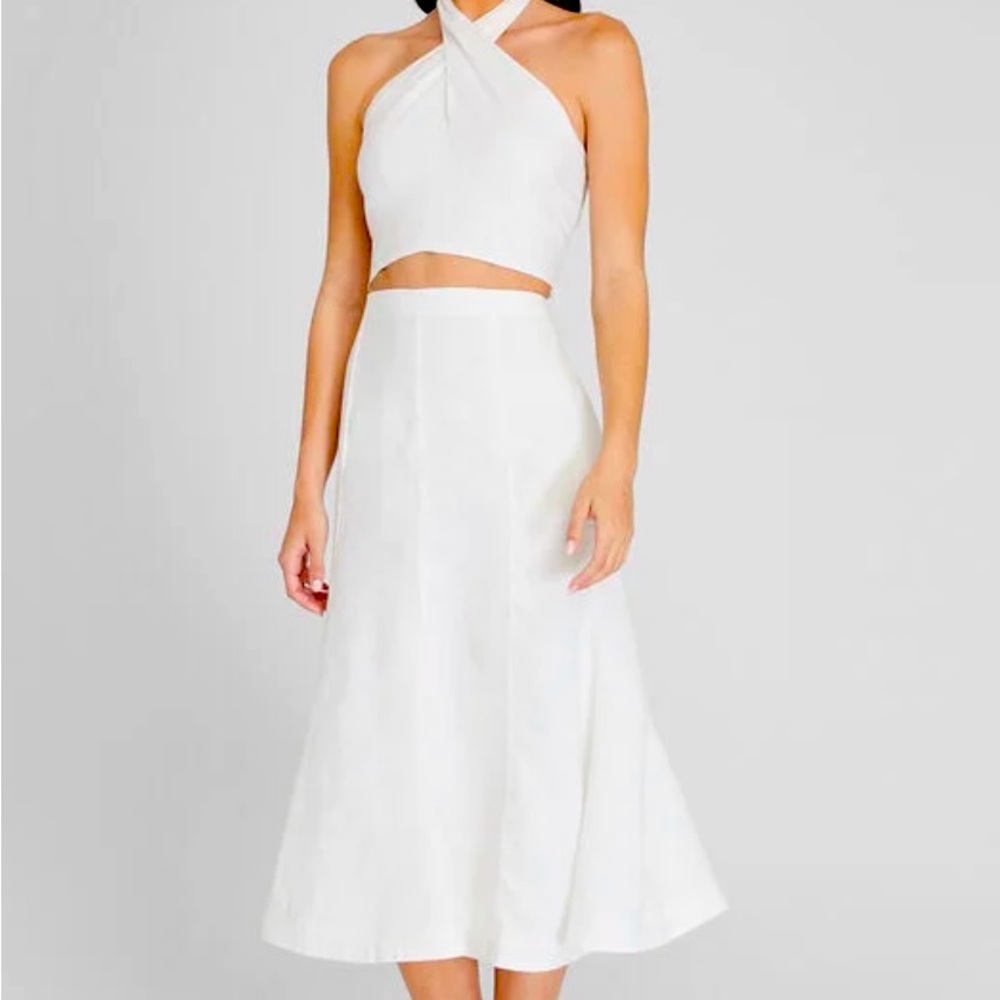 A-line linen skirt